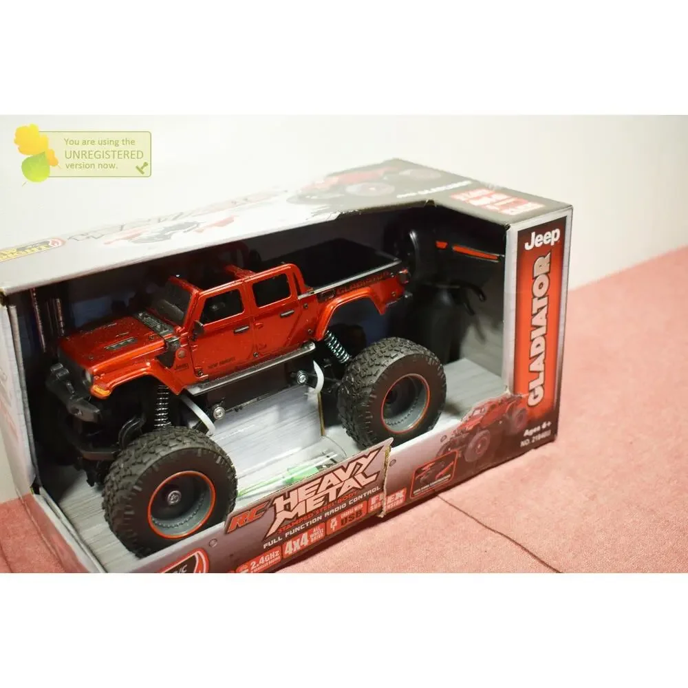 New Bright R/C 4x4 Heavy Metal Jeep Gladiator 1:20 Scale Red (Pack Wear)